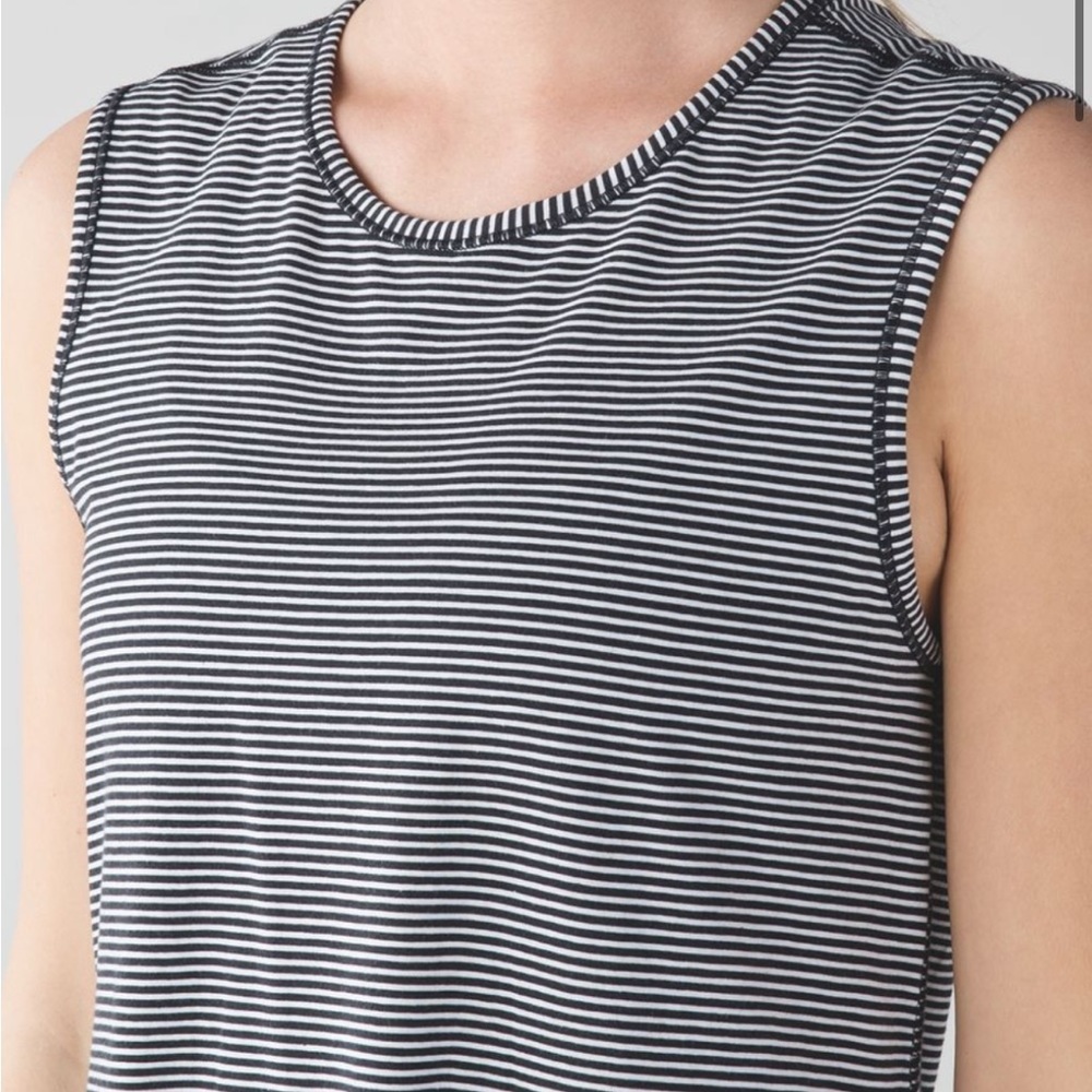 Lululemon Breeze By Tunic Mini Pop Stripe Black White - Picture 3 of 7